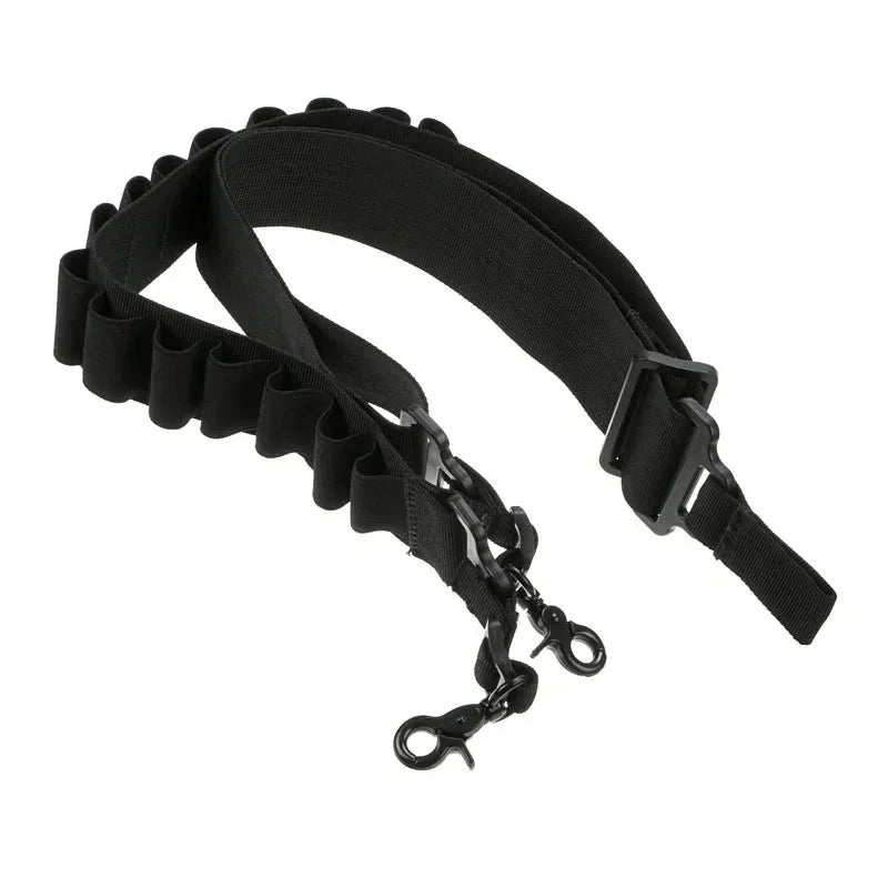 15-Round 12 Gauge Ammo Shell Belt with 2-Point Sling – Rifle Shotgun Shoulder Holster Hunting Accessory