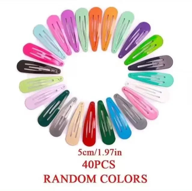 40PCS Girls Candy Color Drip Hair Clips – Korean Princess Barrettes & Hairpins, Kids Hair Accessories