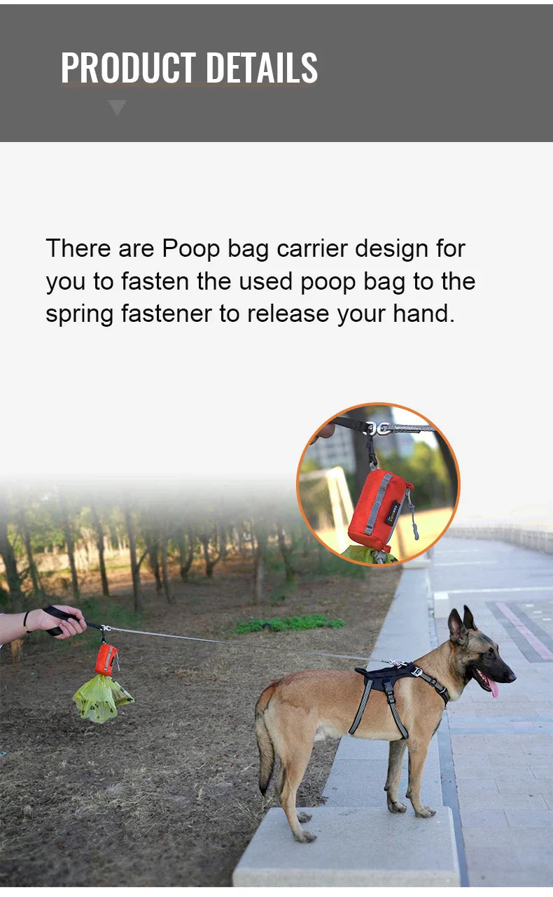 Truelove Pet Dog Poop Bag Holder – Adjustable Dispenser with Carabiner for All Leashes TLB2012