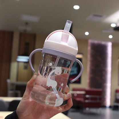350ml Kids Drinking Cup - Feeding Bottle with Straw, Gravity Ball, Wide Caliber Design
