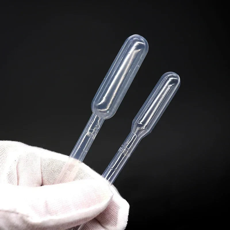 100PCS Laboratory Pipette Set — Plastic Disposable Graduated Droppers, 0.2/0.5/1/2/3/5/10mL for Liquid Measurement