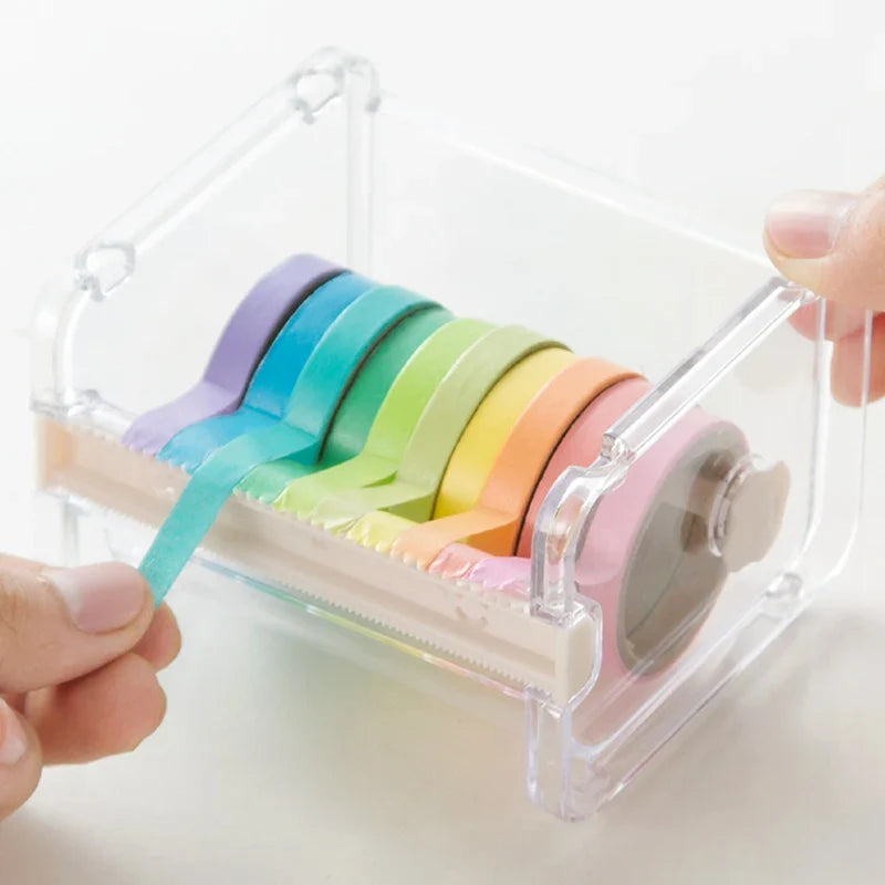 GUGCGV Stationery Masking Tape Cutter & Organizer | Office Tape Dispenser & Storage for Office Supplies