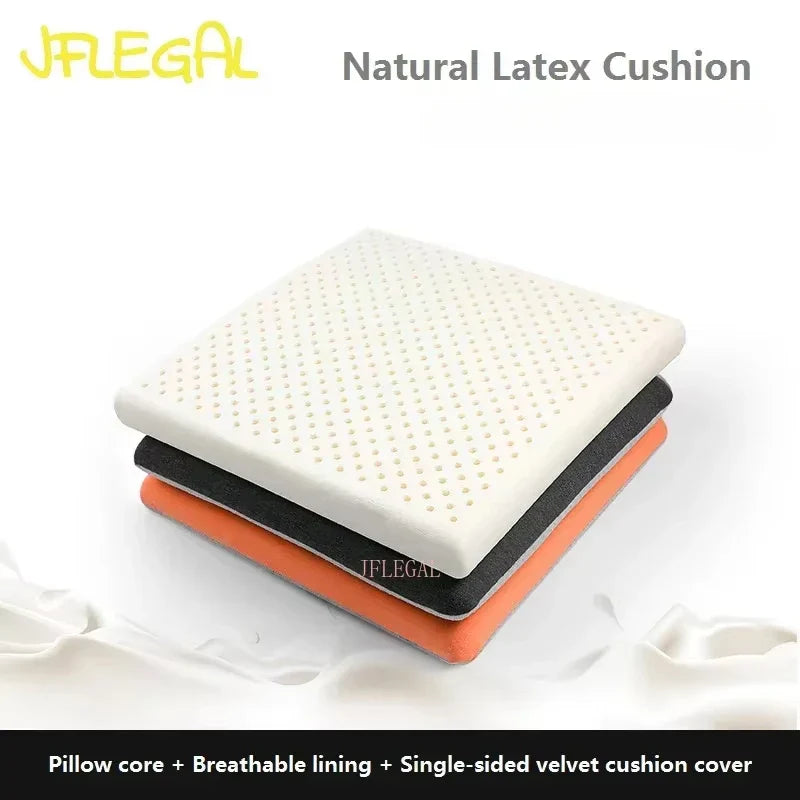 JFLEGAL Thailand Natural Latex Cushion – Washable Square Seat Pad for Buttocks Pain Relief, Office Chair Cushion Cojin