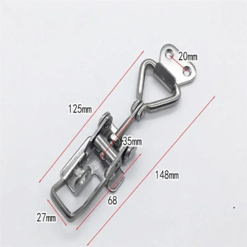 SUS 304 Stainless Steel Adjustable Locking Spring Loaded Toggle Latch | Durable Case, Box, Chest, and Trunk Hasp Catch