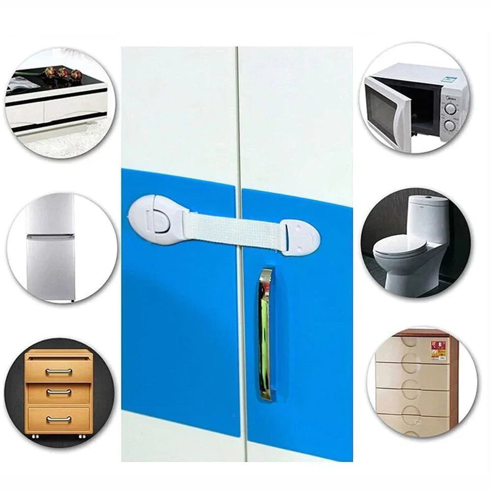 10pcs Child Safety Cabinet Locks | Baby Proof Drawer & Door Security Protectors | Plastic Safety Locks for Kids Protection