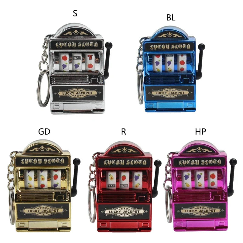 Fruit Slot Machine Keychain – Lucky Charm Mini Casino Pendant Bag Charm, Novelty Gift for Kids & Adults