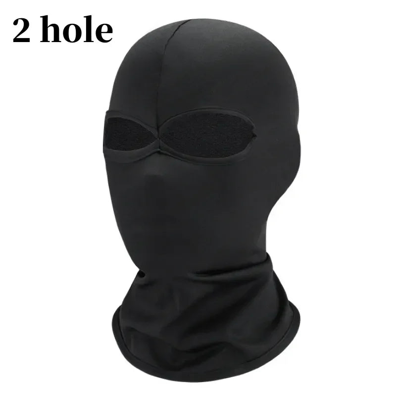 Black Full Face No-Hole Balaclava Hat – Unisex Army Tactical UV Protection Ski Mask for Bike & Motorcycle