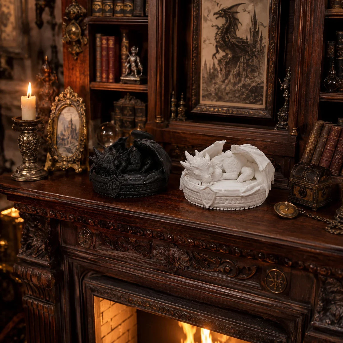 Mini Sleeping Dragon Figurine - Cute Tabletop & Bookshelf Decor for Collectors