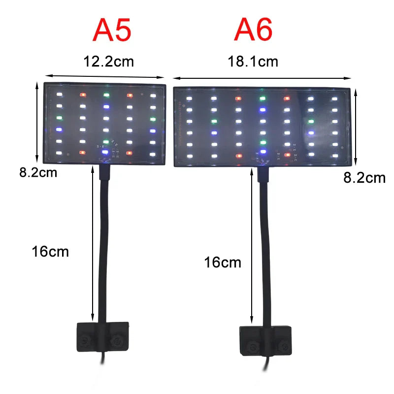 USB Aquarium LED Grow Light – Full Spectrum Fish Tank Lamp with Adjustable Brightness, Timer & 360° Rotatable Dimmable Clip Light