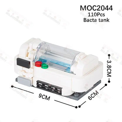 Sci-Fi Starship Building Blocks – DIY Bacta Tank, Cannon & Boarding Stair Brick Set for Kids