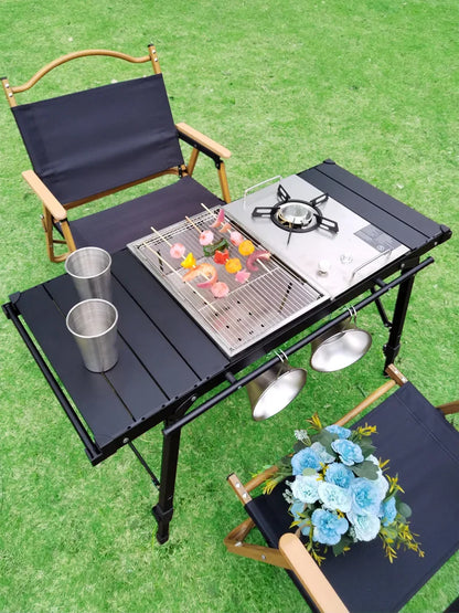 Lohascamping Folding IGT Table – Lightweight Portable Roll Table with Adjustable Legs for BBQ, Desktop Burner & Backpacking