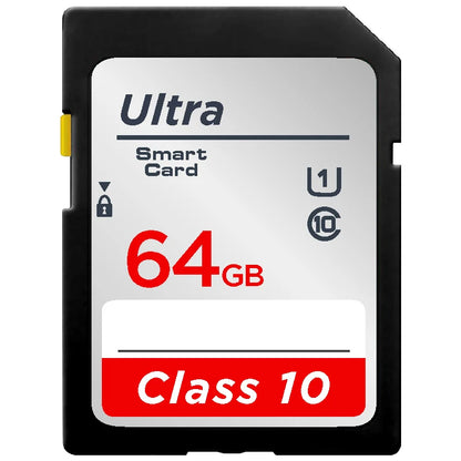 High-Speed SD Memory Card — 16GB/32GB/64GB/128GB/256GB V10 Flash Card for Cameras