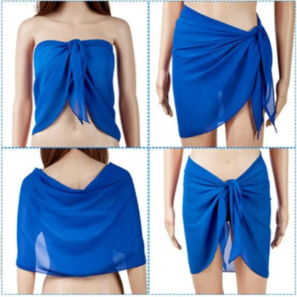 Summer Chiffon Sarong Skirt – Women’s Sheer Short Swimsuit Cover Up Beach Bikini Wrap Scarf