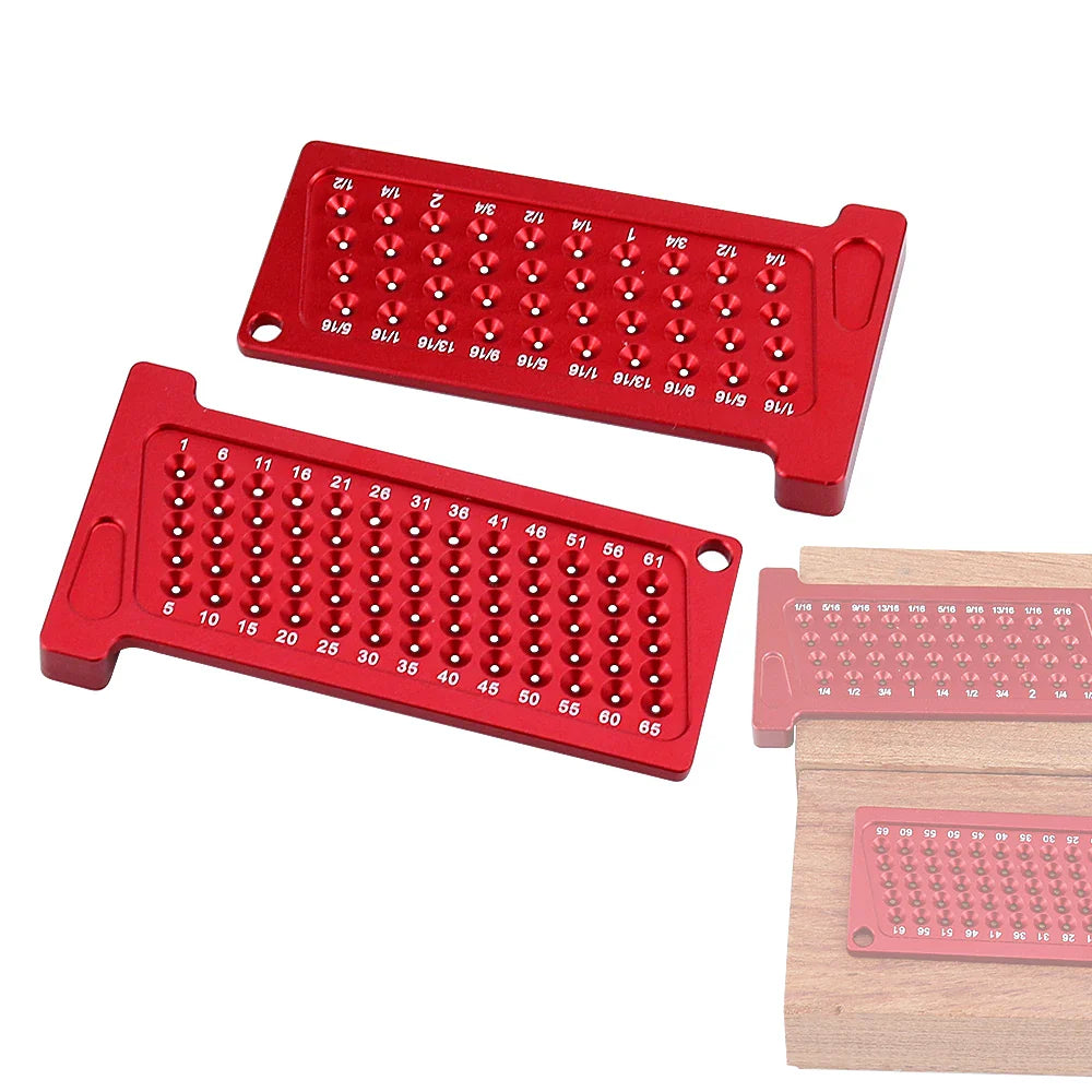 Precision T-Type Hole Ruler - Aluminum Woodworking Metric/Inch Mini Crossed-Out Hole Scribing Tool - Measuring Tools