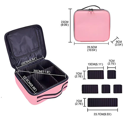 New Waterproof Makeup Bag for Women – Travel Cosmetic Case with Beauty Brush Storage & Embroidery Tool Organizer