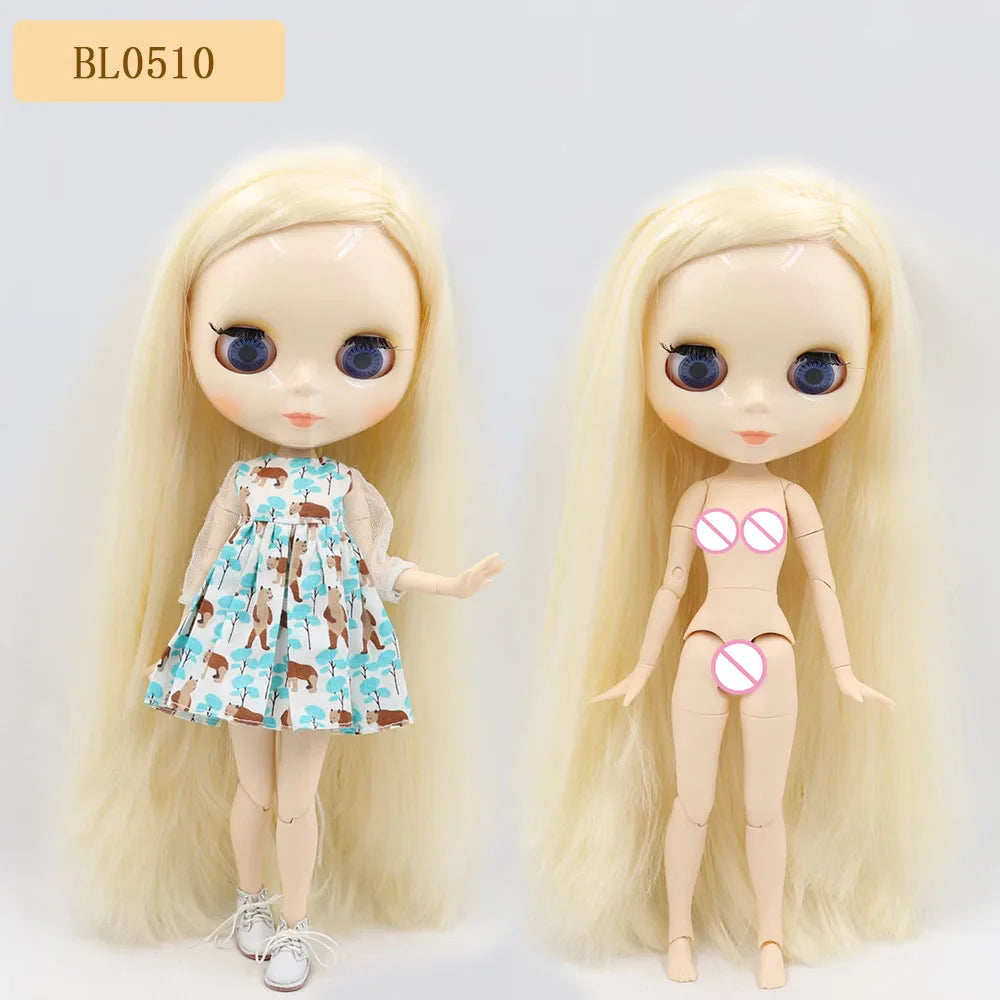 ICY DBS Blyth Doll – 1/6 BJD Customized Nude Joint Body, White Skin Glossy & Matte Face, 30cm Girl Toy Gift