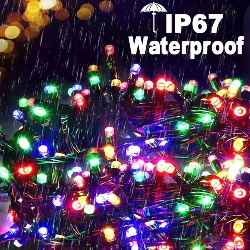 Solar Outdoor String Lights - Waterproof 8-Mode Twinkle Fairy Lights for Christmas, Garden, Wedding & Holiday Decor