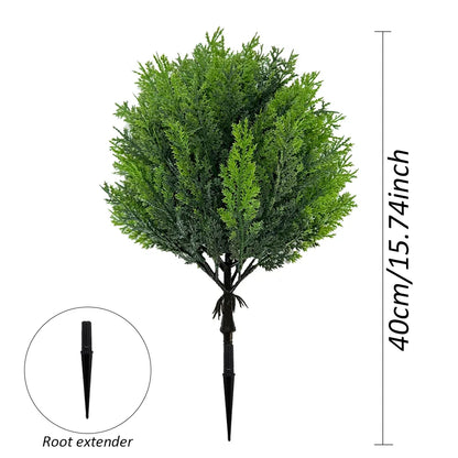 Artificial Cypress Topiary Plants - UV-Resistant Faux Cedar Bushes with Spike for Outdoor Decor