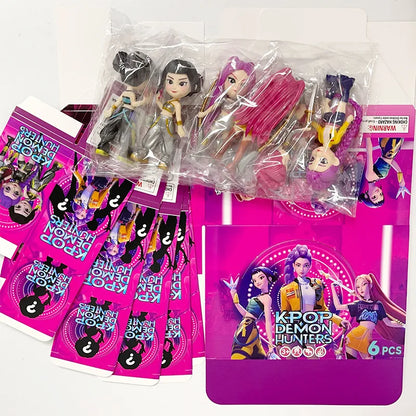 6PCS K-Pop Demon Hunters Figure Set – PVC Cartoon Gaming Desk Decoration, Collectible Model Toys for Kids