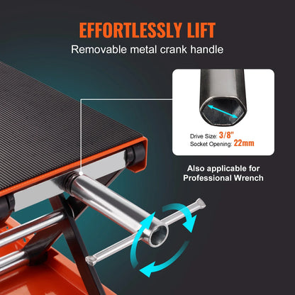 VEVOR Motorcycle Lift – Scissor Jack with 350/1100/1500 LBS Capacity, Wide Deck & Safety Pin for Bikes & Motorcycles
