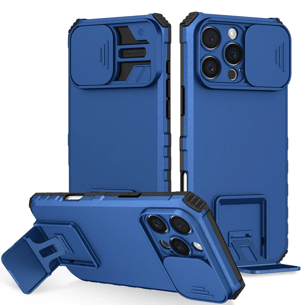 Slide Camera Protection Hard Case – Durable Plastic Phone Cover for iPhone 7 to 16 Series