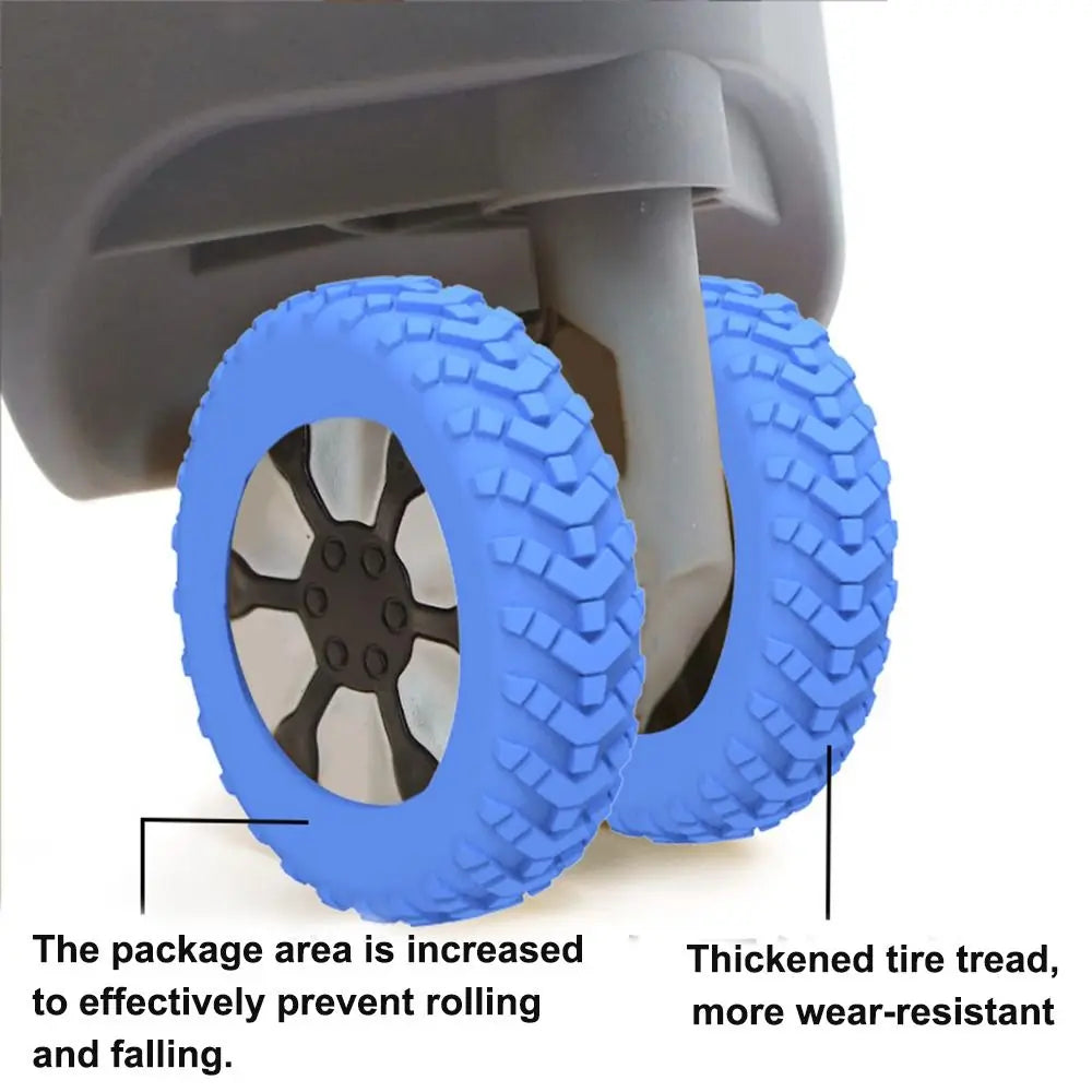 8pcs Travel Luggage Wheel Covers | Silicone Casters Protection for Suitcase, Noise-Reducing