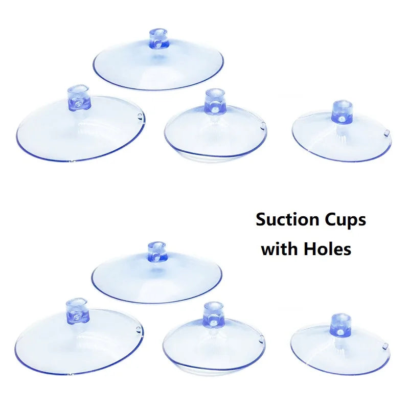 10-Pack Perforated Suction Cups (30/40/50/60mm) — Clear PVC Sucker Pads for Glass Windows, Car & Wedding Decor