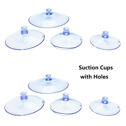 10-Pack Perforated Suction Cups (30/40/50/60mm) — Clear PVC Sucker Pads for Glass Windows, Car & Wedding Decor