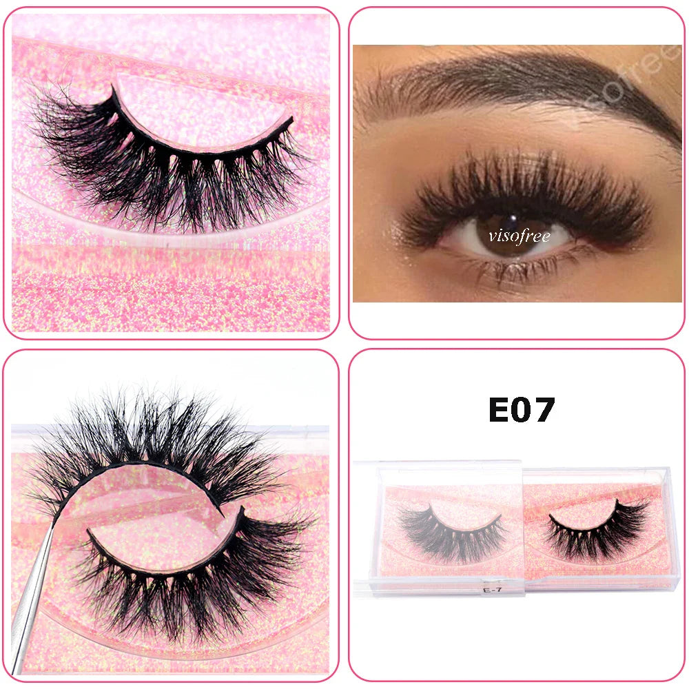 3D Real Mink False Eyelashes – Thick Handmade Strip Lashes with Glitter Packing for Makeup Beauty D101