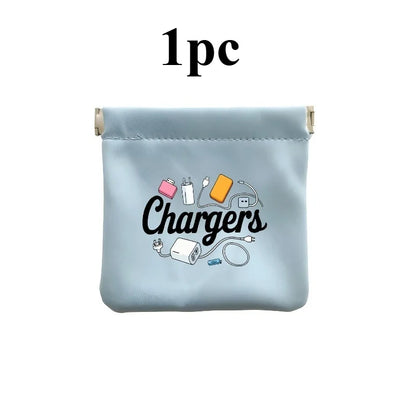 Charger and Cable Organizer Pouch - Durable Travel Storage Bag for Data Cables, USB Drives, Power Banks, and Phones
