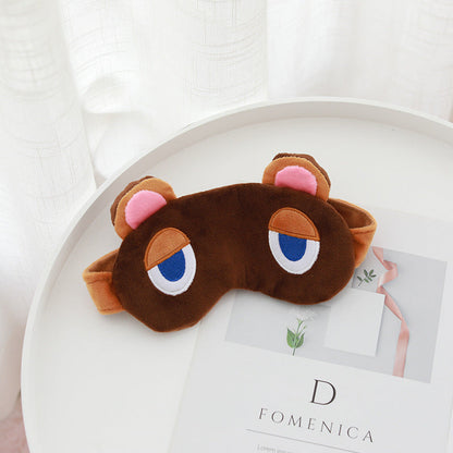 Animal Crossing Sleep Mask – Tom Nook & Timmy/Tommy Plush Eyeshade, Cute Cartoon Cosplay Eye Cover & Travel Blindfold