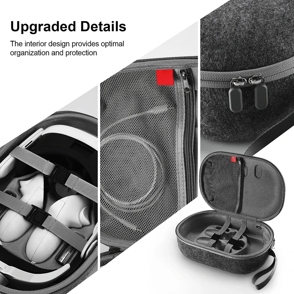 Portable Carrying Case for Meta Quest 3 - Travel-Sized VR Storage Bag with Larger Capacity, Protective EVA Material for Quest 3 Accessories