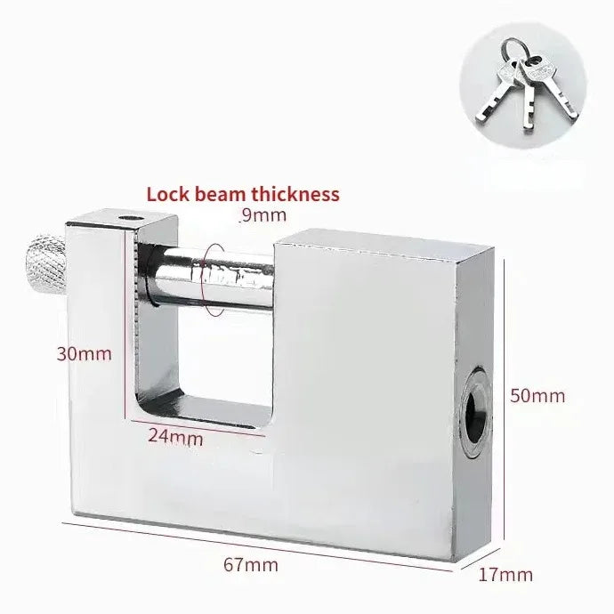 Multifunctional Keyed Padlock – Waterproof, Anti-Rust, Anti-Theft Door & Window Lock with 3 Keys