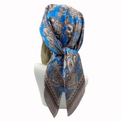 90x90cm Silk Square Scarf - Women’s Printed Hijab Shawl Head Wrap Bandana Beach Pareo Fashion Accessory