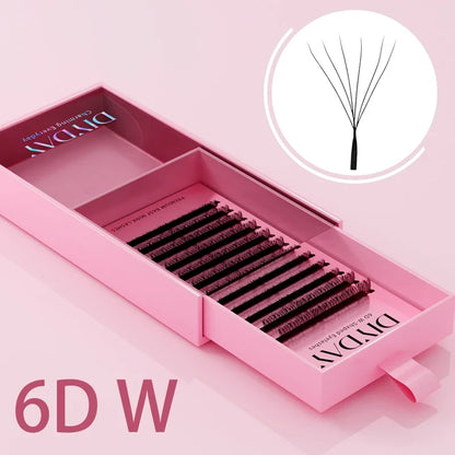 DIYDAY W Shape Eyelash Extensions - 3D-8D Blooming Volume Premade Fan Lashes for Natural Soft Eye Makeup Look