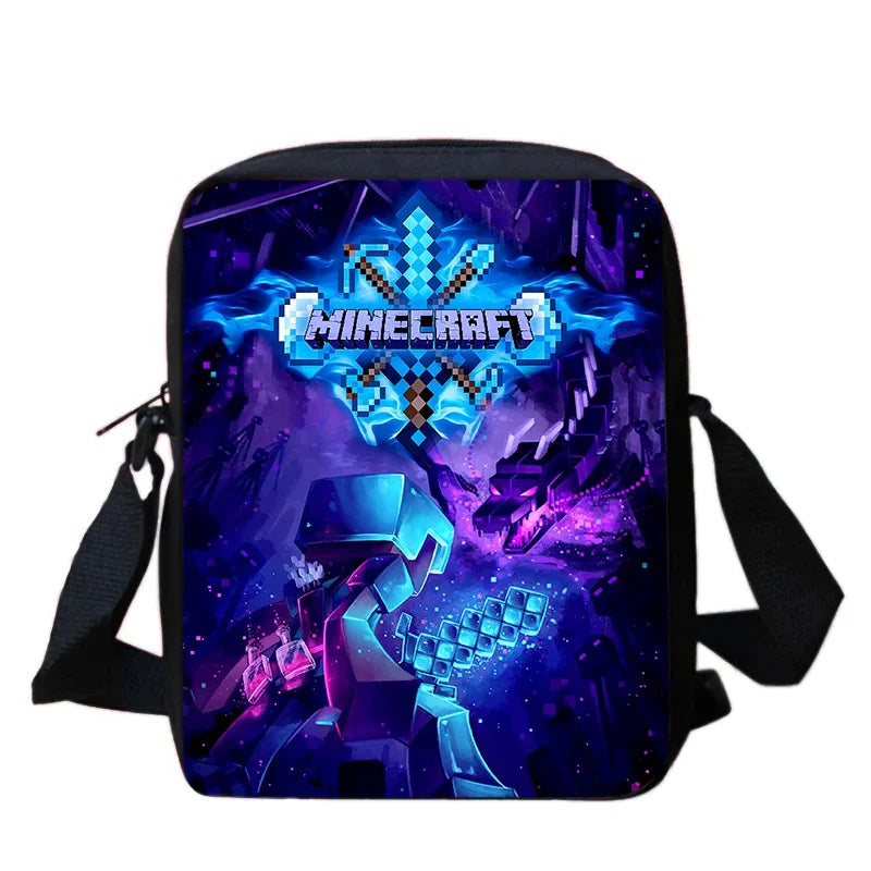 Mini-Craft Kids School Backpack Set — Front Pocket Backpack, Shoulder Bag & Pencil Case for Boys & Girls Ages 5-10