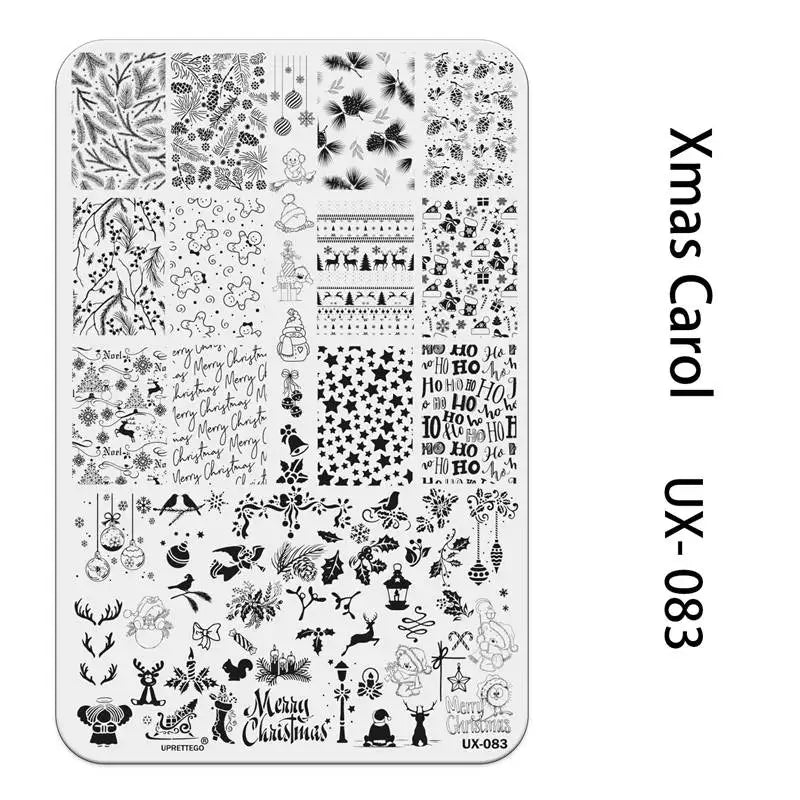 UX Serial 2 Stainless Steel Stamping Plate Template – Vintage Abstract Fabric Texture Pattern for Nail Art, Floral Lace, Xmas & Halloween Designs (UX52)
