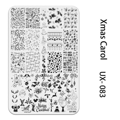 UX Serial 2 Stainless Steel Stamping Plate Template – Vintage Abstract Fabric Texture Pattern for Nail Art, Floral Lace, Xmas & Halloween Designs (UX52)