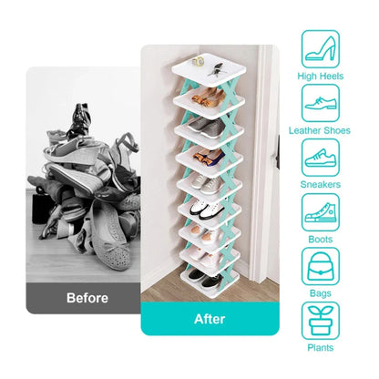 Multi-Layer Detachable Shoe Rack Storage Organizer — Space-Saving Household Shoe Shelf Cabinet