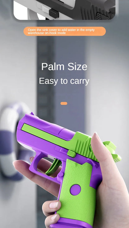 Mini Desert Eagle Water Gun – Mechanical Continuous Firing Small Pistol for Kids, Summer Beach & Pool Toy