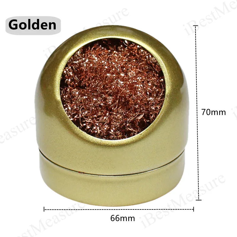 Soldering Iron Tip Cleaner: Copper Wire Cleaning Ball with Sponge and Holder - No Water Needed, Welding and Soldering Iron Tip Cleaning Solution