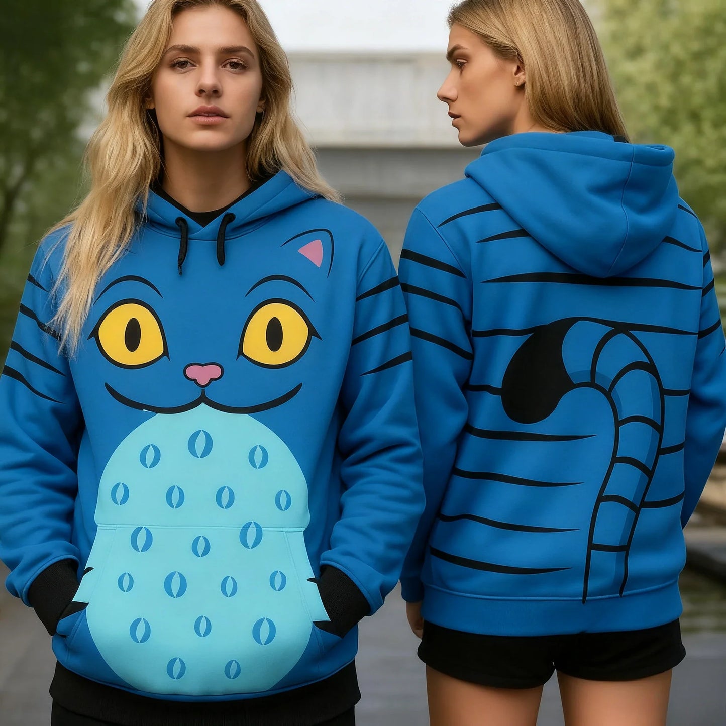 Women's Derpy Printed Hoodie – Autumn Winter KPop Demon Hunters Cozy Pullover for Daily Wear & Street Style