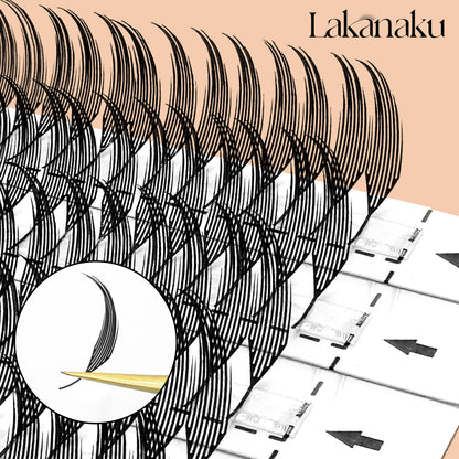 Premium Mink Eyelash Extensions by LAKANAKU — Cashmere Feather Individual Lashes C/CC/D Curl