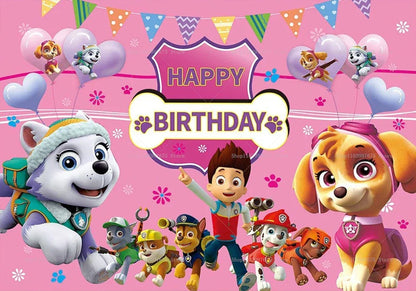 Paw Patrol Birthday Party Backdrop – Kids Party Decorations, Photography Background & Baby Shower Banner