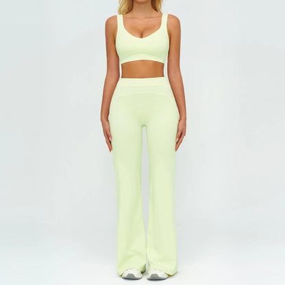 Women’s 2-Piece Fitness Yoga Set, Gym Running Tracksuit, Push-Up Sportswear Leggings, Athletic Workout Outfit
