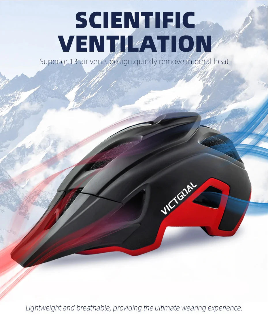 VICTGOAL LED Bike Helmet – Rechargeable Men’s Cycling Helmet with Sun Goggle Visor & Sunglasses Shield for Road & MTB Cycling