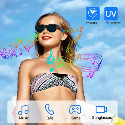 Smart Wireless Bluetooth Glasses – Sunglasses with Built-in Microphone, Speakers, Touch & Voice Assistant for Men & Women