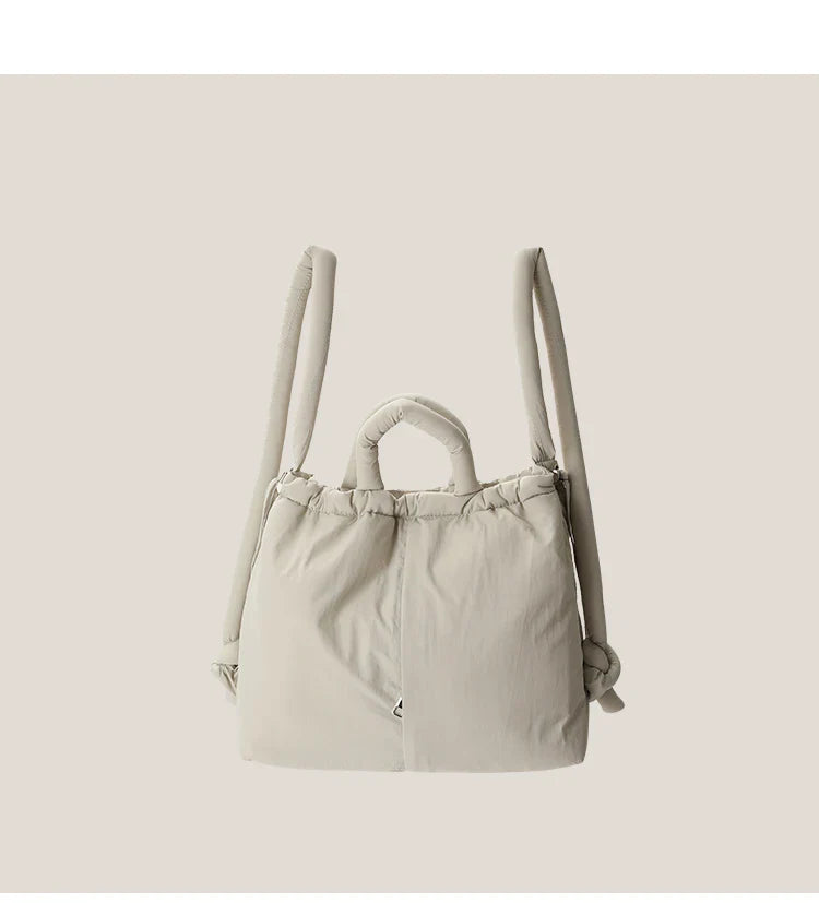 2023 Casual Nylon Padded Tote Bag – Soft Puffer Shoulder & Crossbody Handbag for Women, Large Capacity Vintage Design