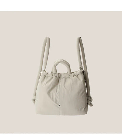 2023 Casual Nylon Padded Tote Bag – Soft Puffer Shoulder & Crossbody Handbag for Women, Large Capacity Vintage Design