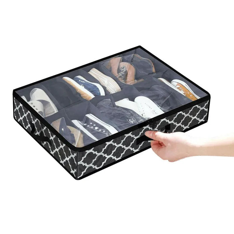 Foldable Under-Bed Shoe Storage Boxes — Closet Organizer Bags for Shoes and Home Storage